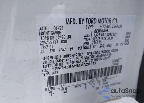 2021 Ford Mustang Mach-E Premium from USA, damaged, VIN 3FMTK3RM1MMA28113